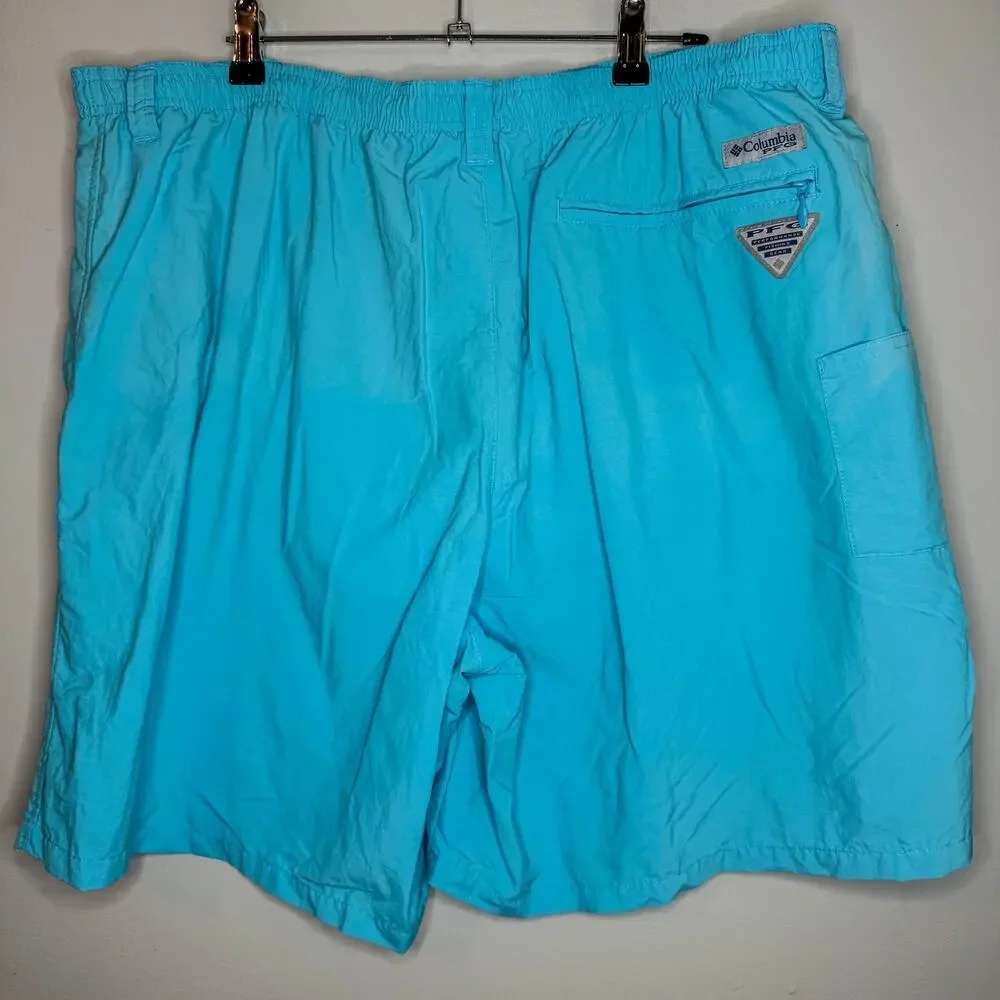 Columbia PFG Aqua Blue Board Shorts Swim Trunk Mesh Lining XXL / 2XL